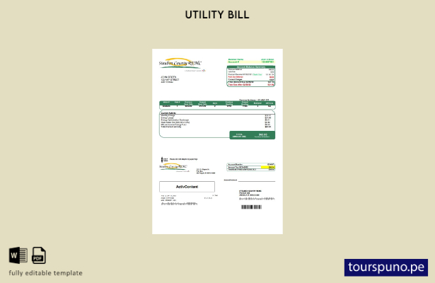 lista para imprimir plantilla de factura de servicios públicos Steuben Country R